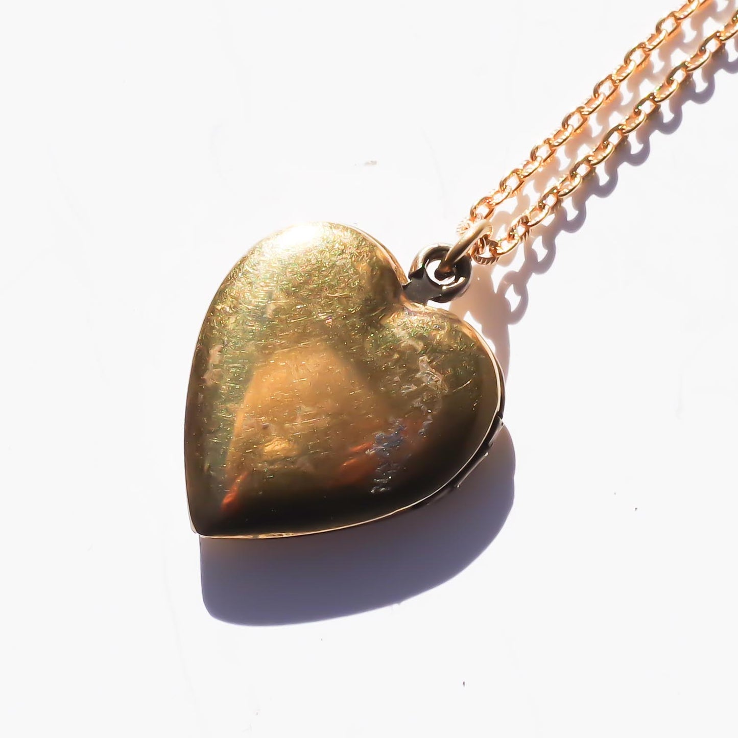HEART LOCKET NECKLACE / HEART FLOWER / 14KGF