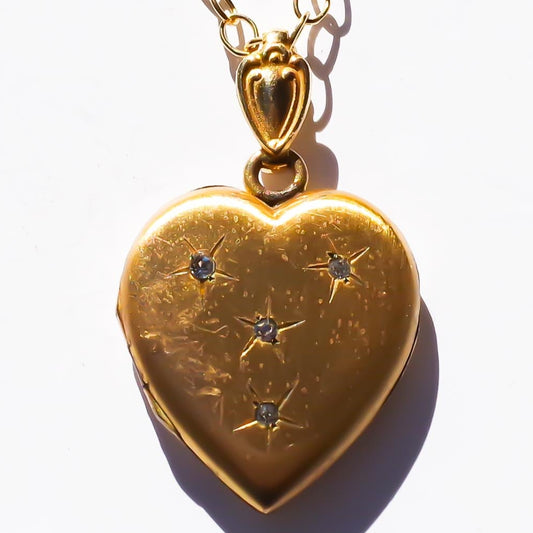 HEART LOCKET NECKLACE / CRYSTAL