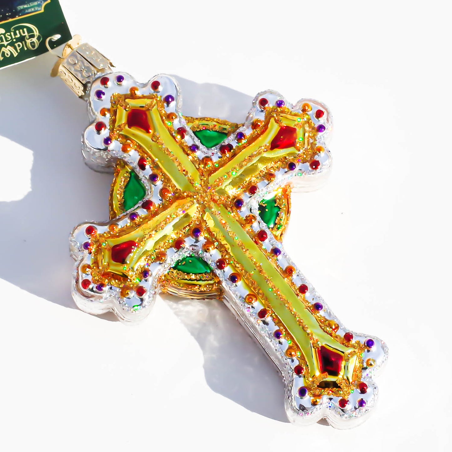 ORNAMENTS / JEWELED CROSS RED / USA