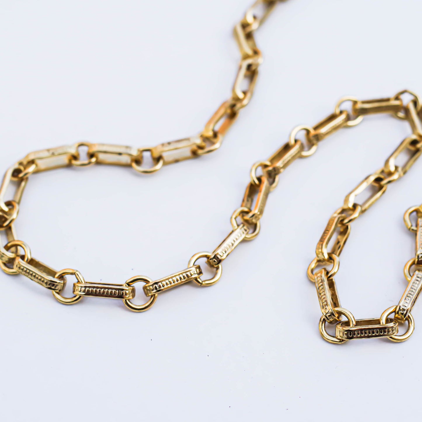 VINTAGE CHAIN NECKLACE / LONG SQUARE