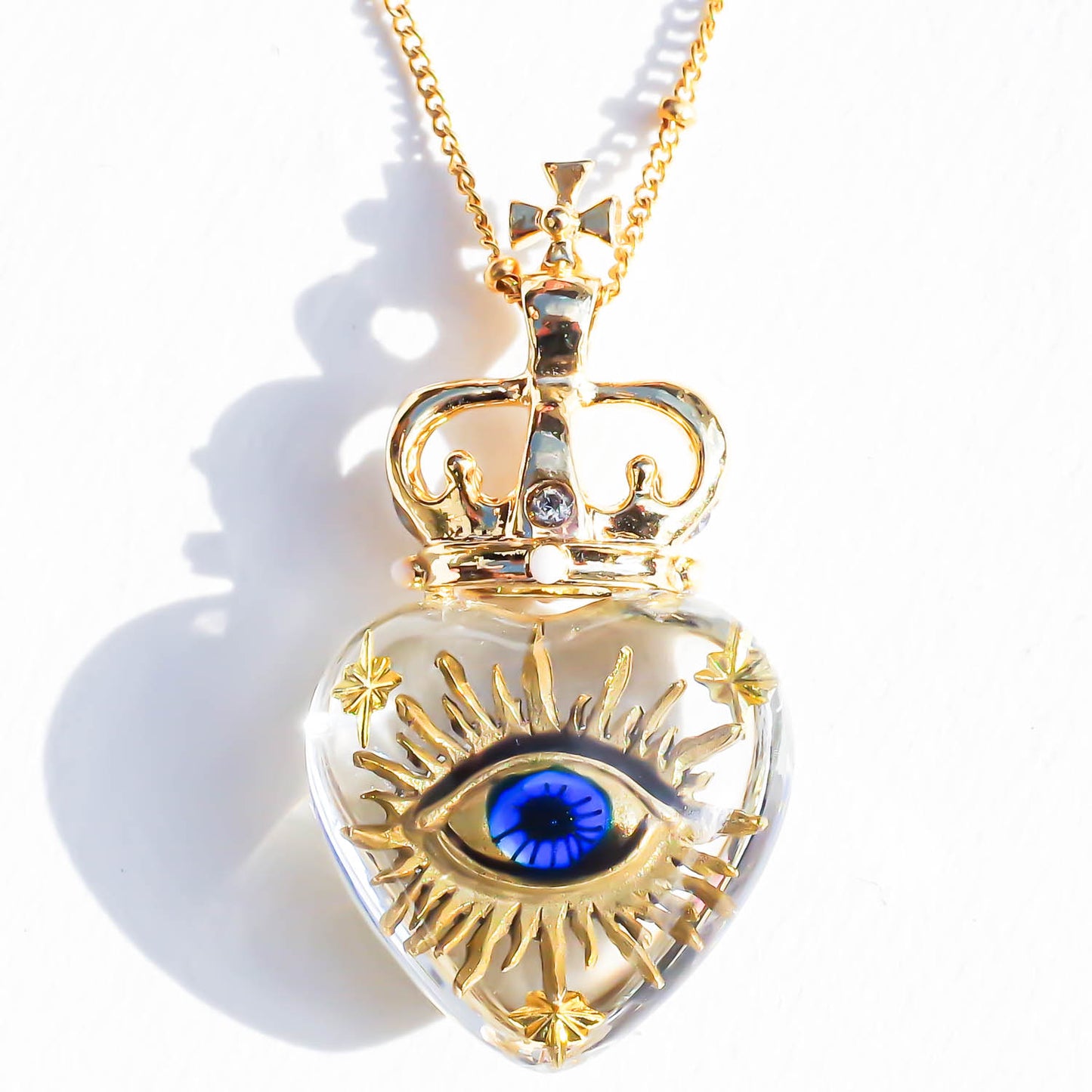 EYE SMALL HEART NECKLACE / CLEAR