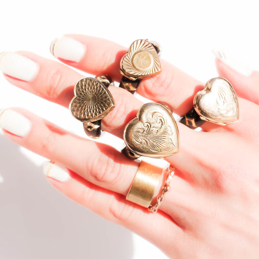 HEART LOCKET RING / UK 4 / 9K / #11