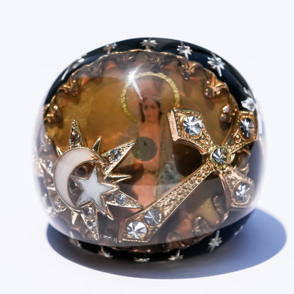 Midnight Madonna Ring - Black × Gold / #16