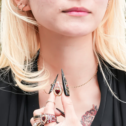 Crimson Drop Necklace - Smoky Pink