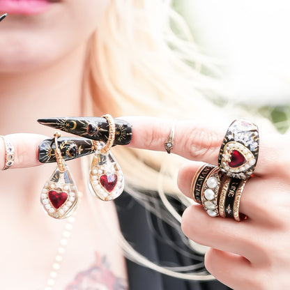 Starlight Heart Drop Earrings - Clear