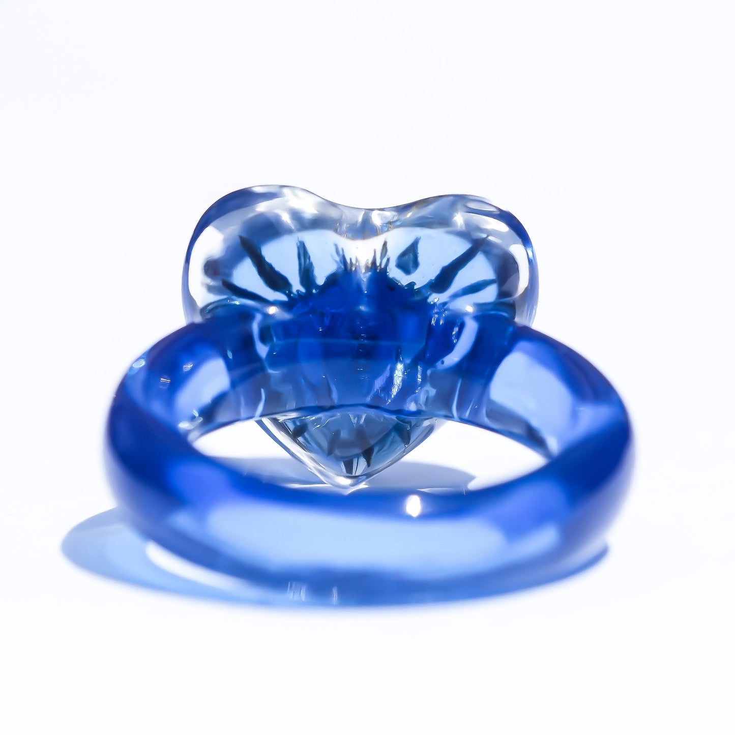 Mystic Blue Eye Heart Ring - Clear Blue / #11