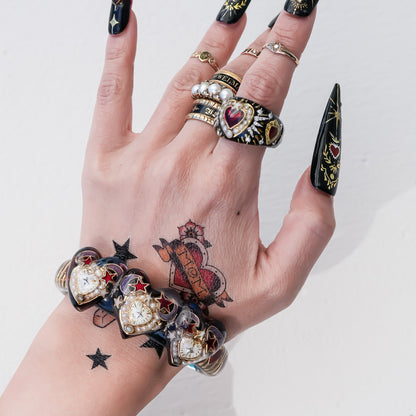 Tri-Heart Aurora Bracelet -Purple × Blue