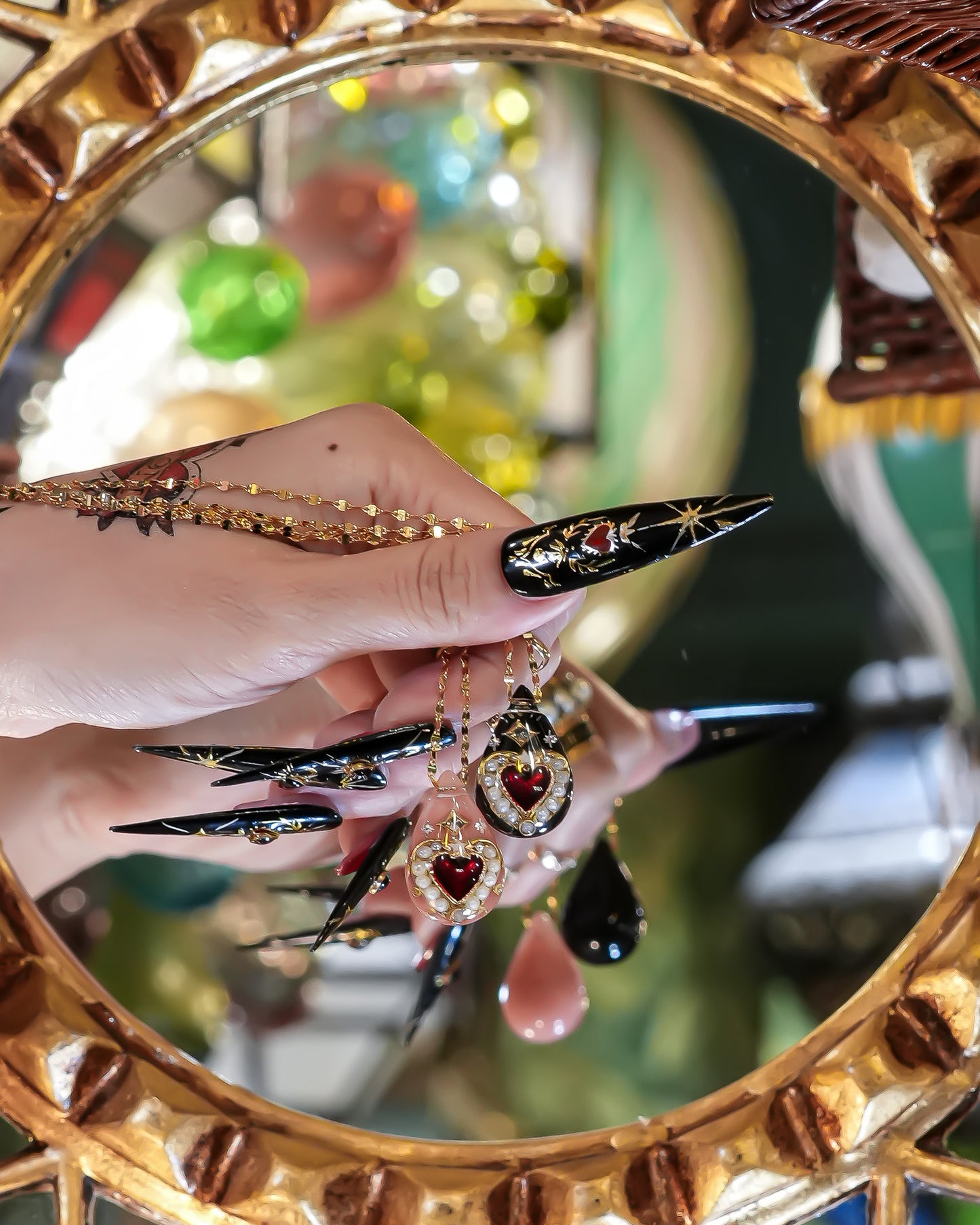 Crimson Drop Necklace - Smoky Pink