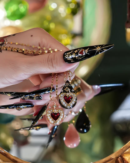 Crimson Drop Necklace - Smoky Pink