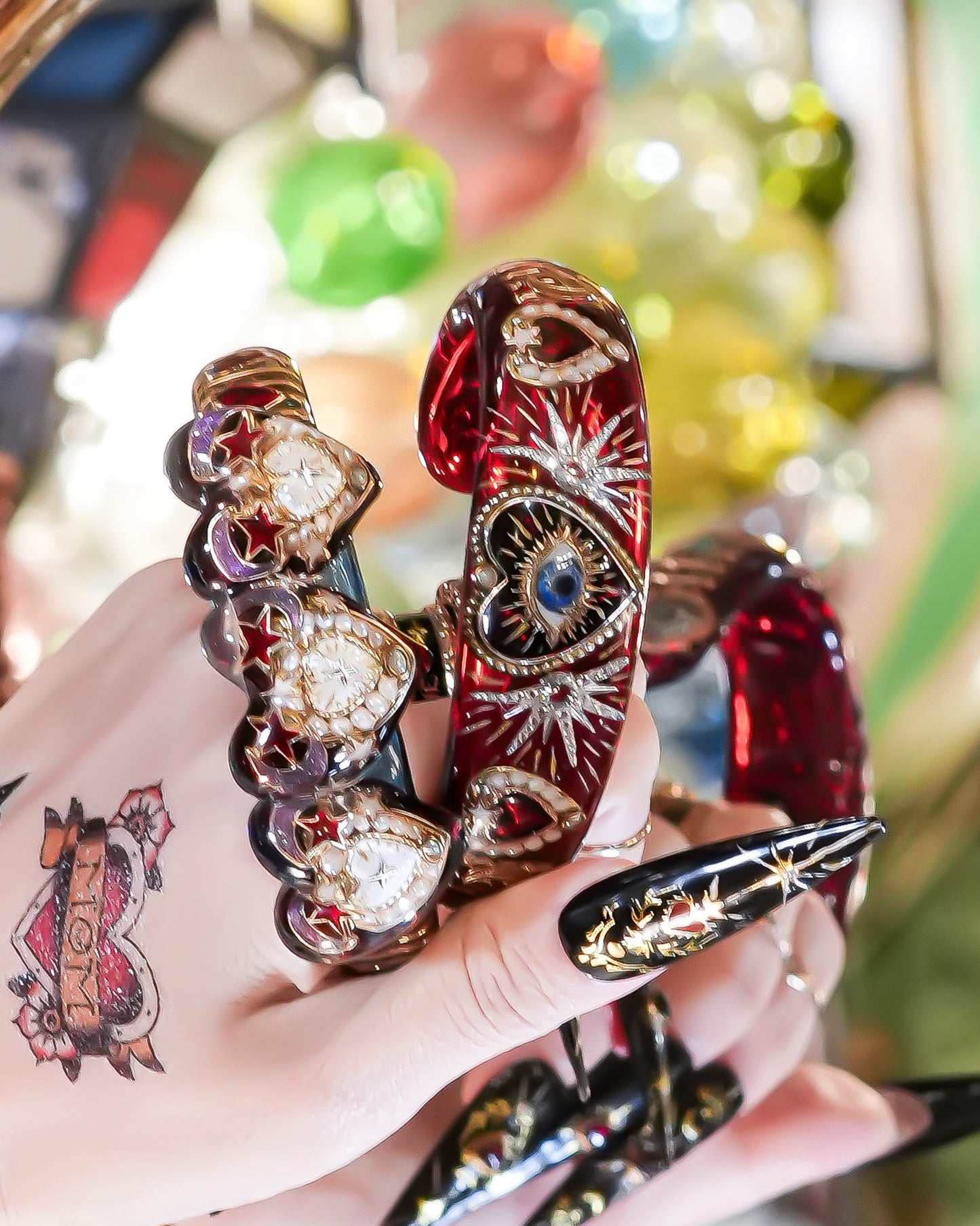 Mystic Eye Heart Bracelet - Red