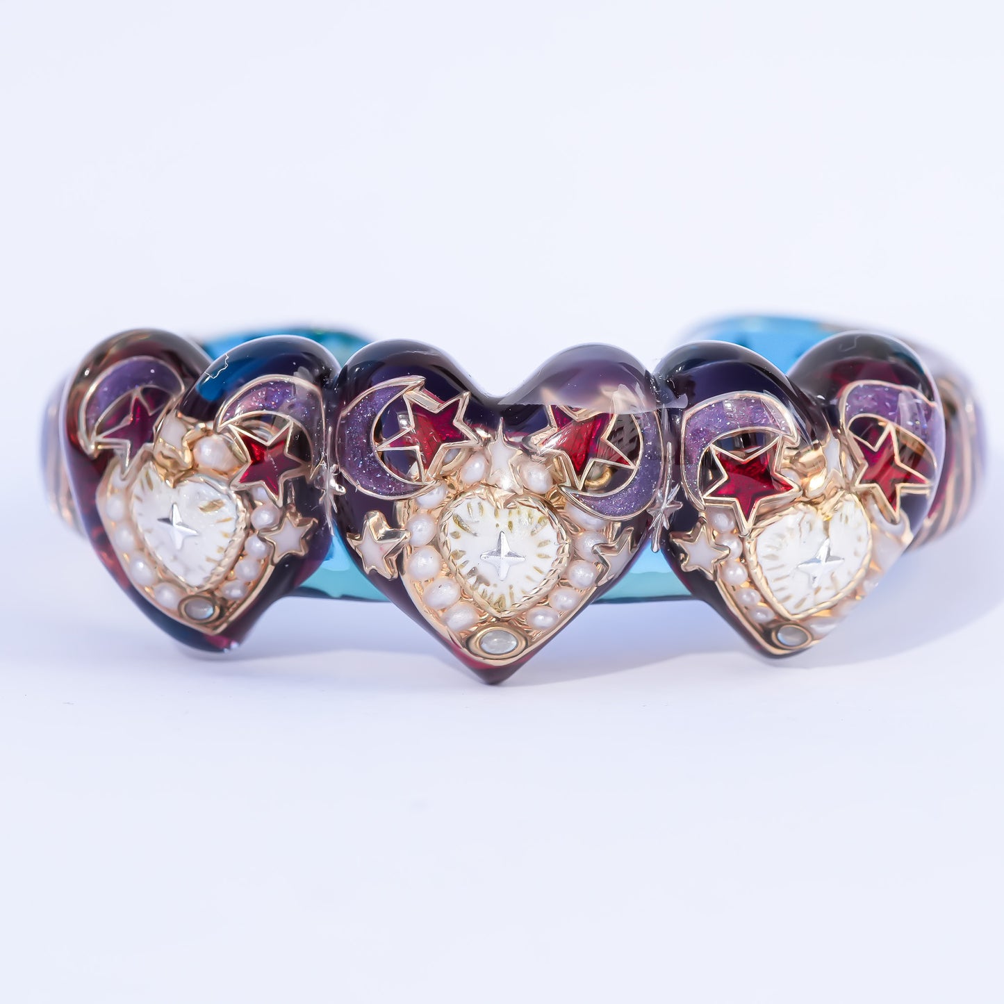 Tri-Heart Aurora Bracelet -Purple × Blue
