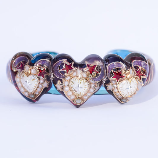 Tri-Heart Aurora Bracelet -Purple × Blue