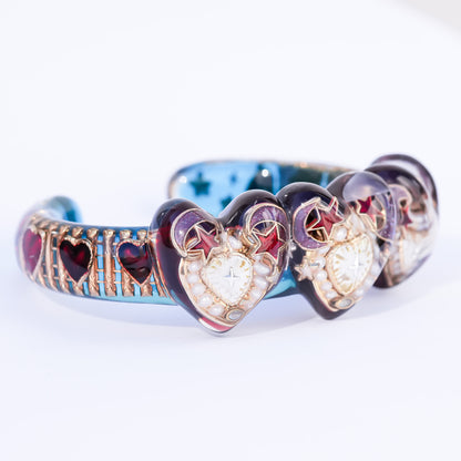 Tri-Heart Aurora Bracelet -Purple × Blue