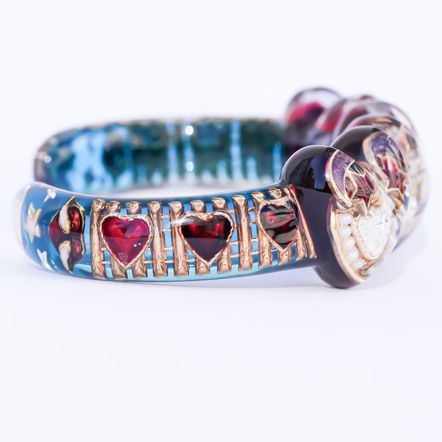 Tri-Heart Aurora Bracelet -Purple × Blue