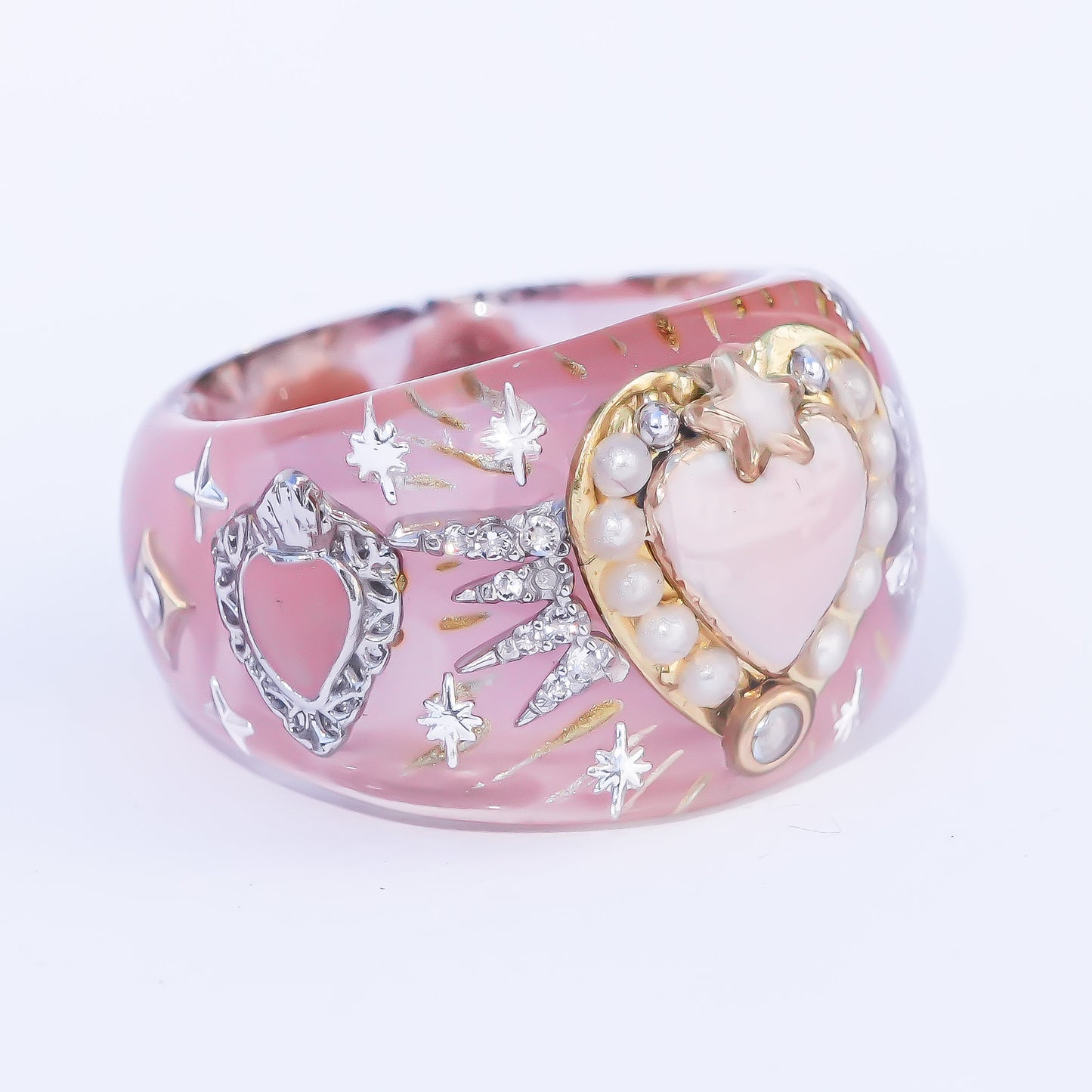 Starlit Heart Ring - Smoky Pink 3 / #14