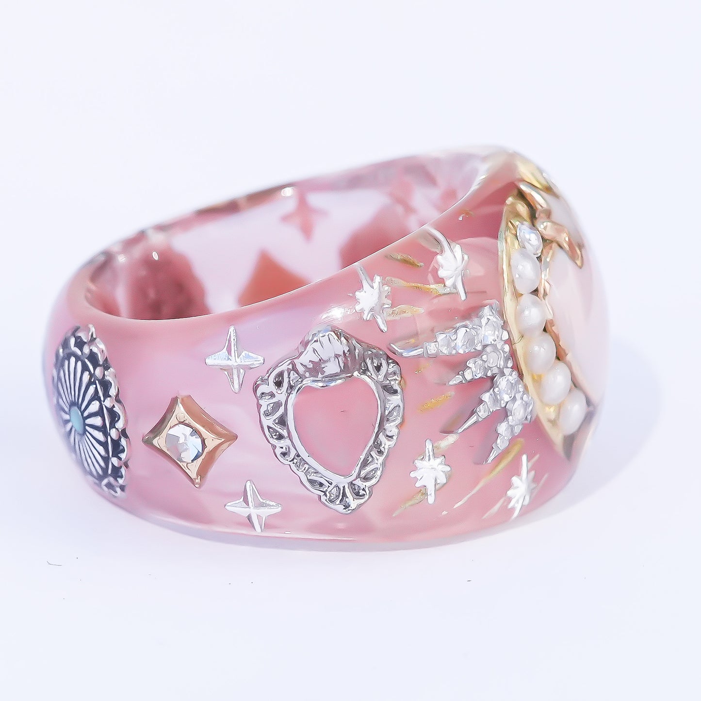 Starlit Heart Ring - Smoky Pink 3 / #14