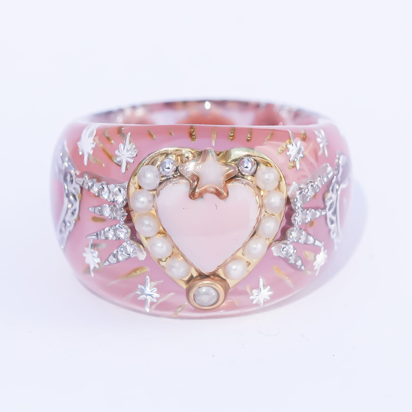 Starlit Heart Ring - Smoky Pink 3 / #14