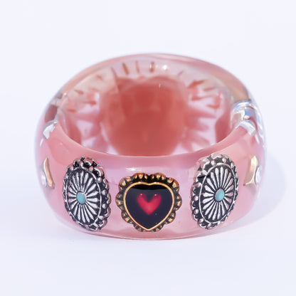 Starlit Heart Ring - Smoky Pink 3 / #14