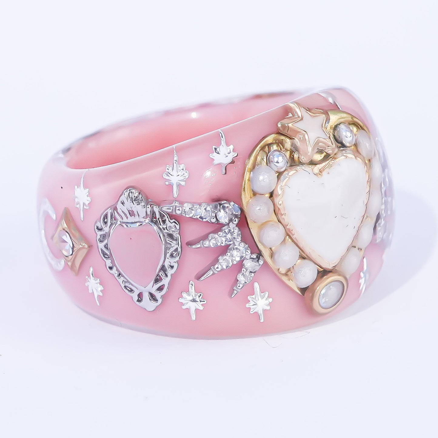 Starlit Heart Ring - Smoky Pink 2 / #13