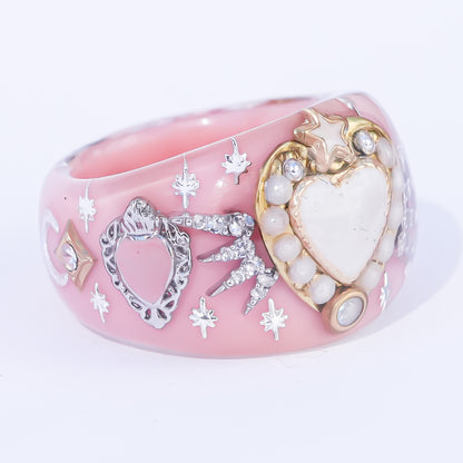 Starlit Heart Ring - Smoky Pink 2 / #13