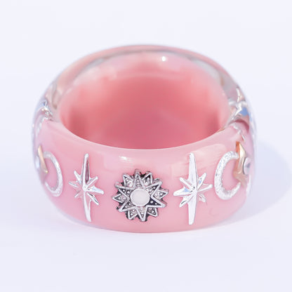 Starlit Heart Ring - Smoky Pink 2 / #13