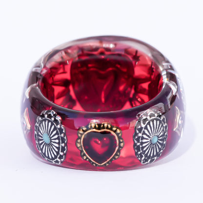 Starlit Heart Ring - Red  / #13