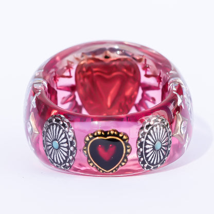 Starlit Heart Ring - Red 2 / #14