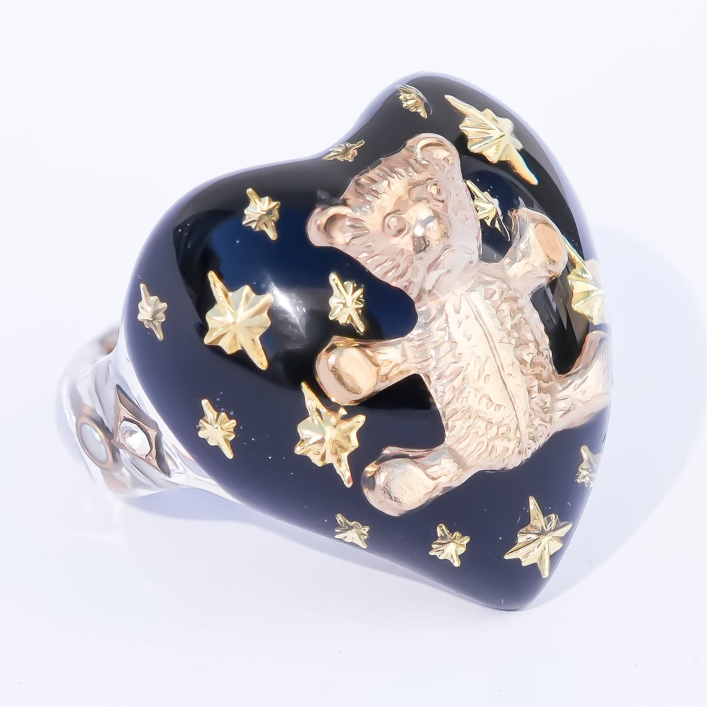 Bear Heart Ring - Black / #10 #13