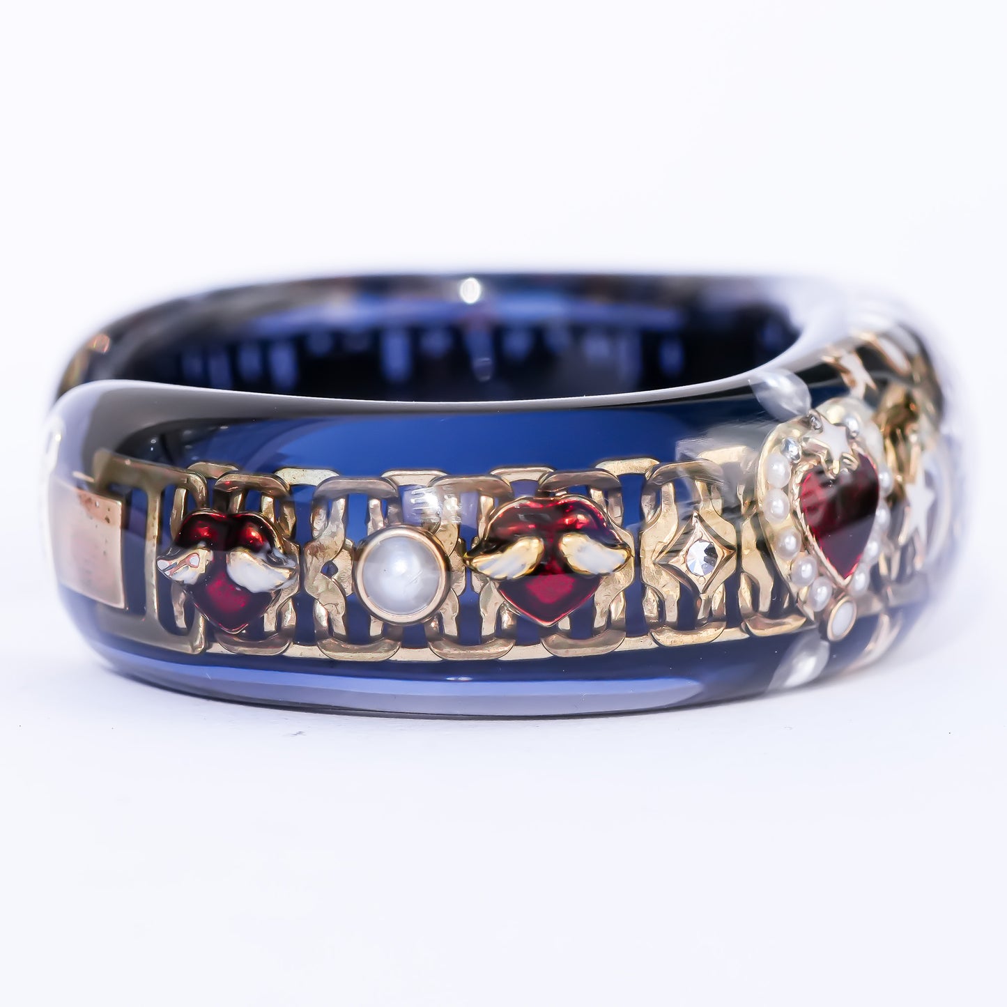 Midnight Heart Charm Bracelet - Dark Blue