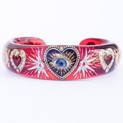 Mystic Eye Heart Bracelet - Red