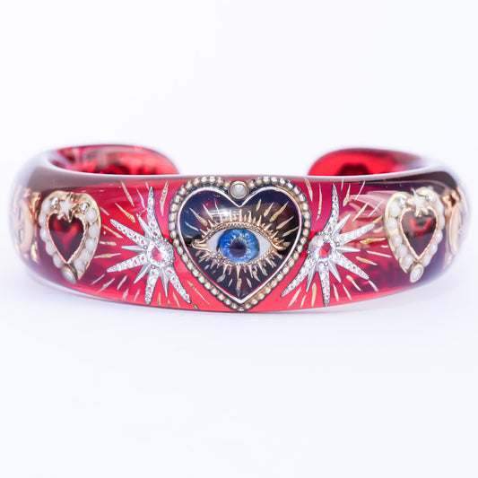 Mystic Eye Heart Bracelet - Red