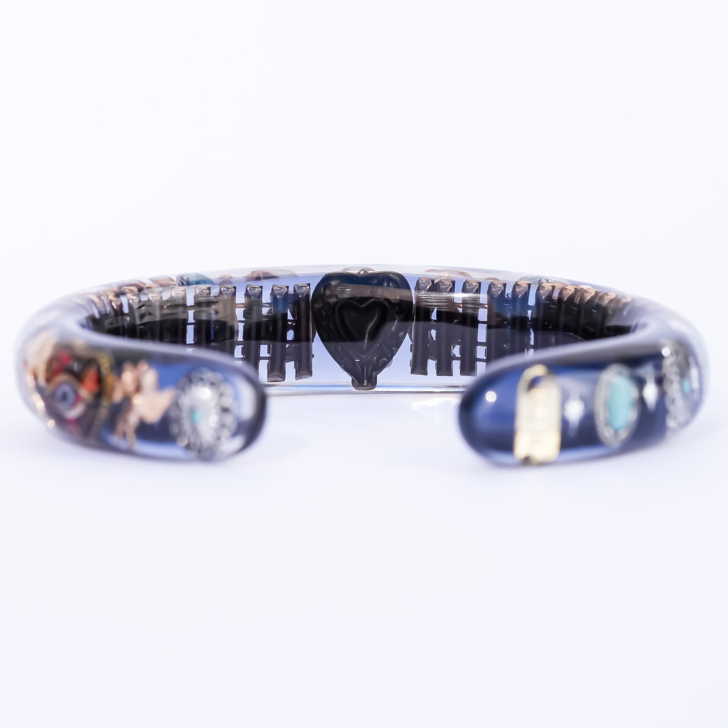 Turquoise Moonlight Heart Bracelet - Dark blue