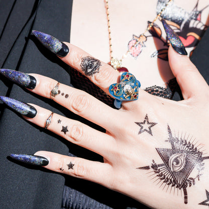 MEMENTO MORI RING / HEART / BLUE / #13