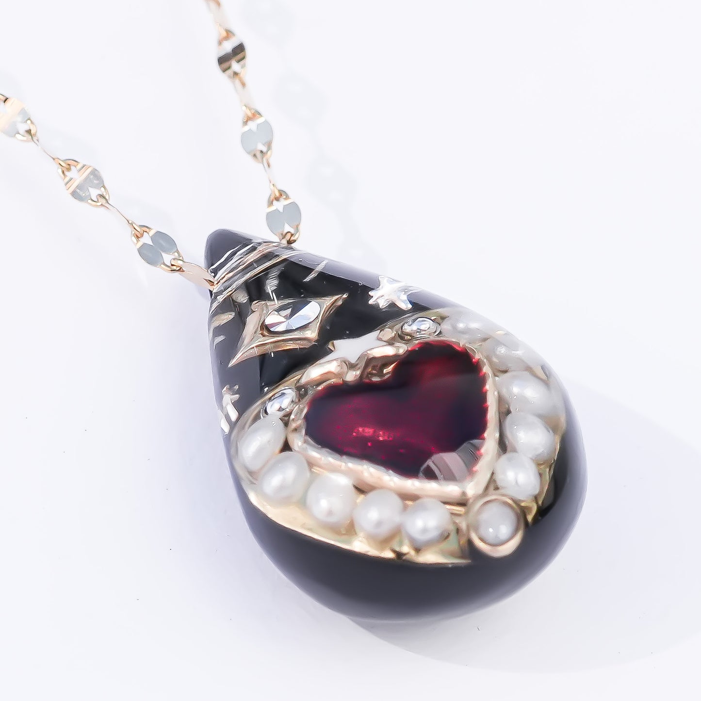 Crimson Drop Necklace - Black