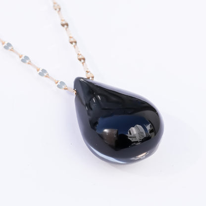 Crimson Drop Necklace - Black