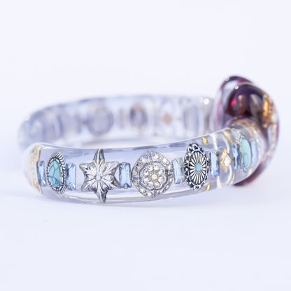 Heart charm bracelet - Red×Grayish