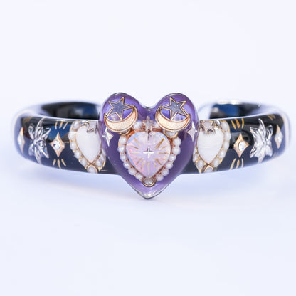 Mystic Dual Heart Bracelet – Purple × Black