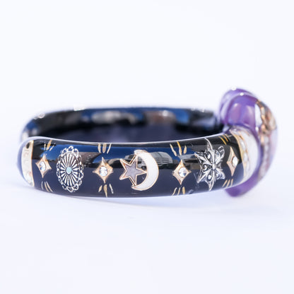 Mystic Dual Heart Bracelet – Purple × Black