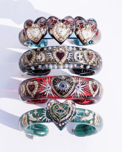 Tri-Heart Aurora Bracelet -Purple × Blue