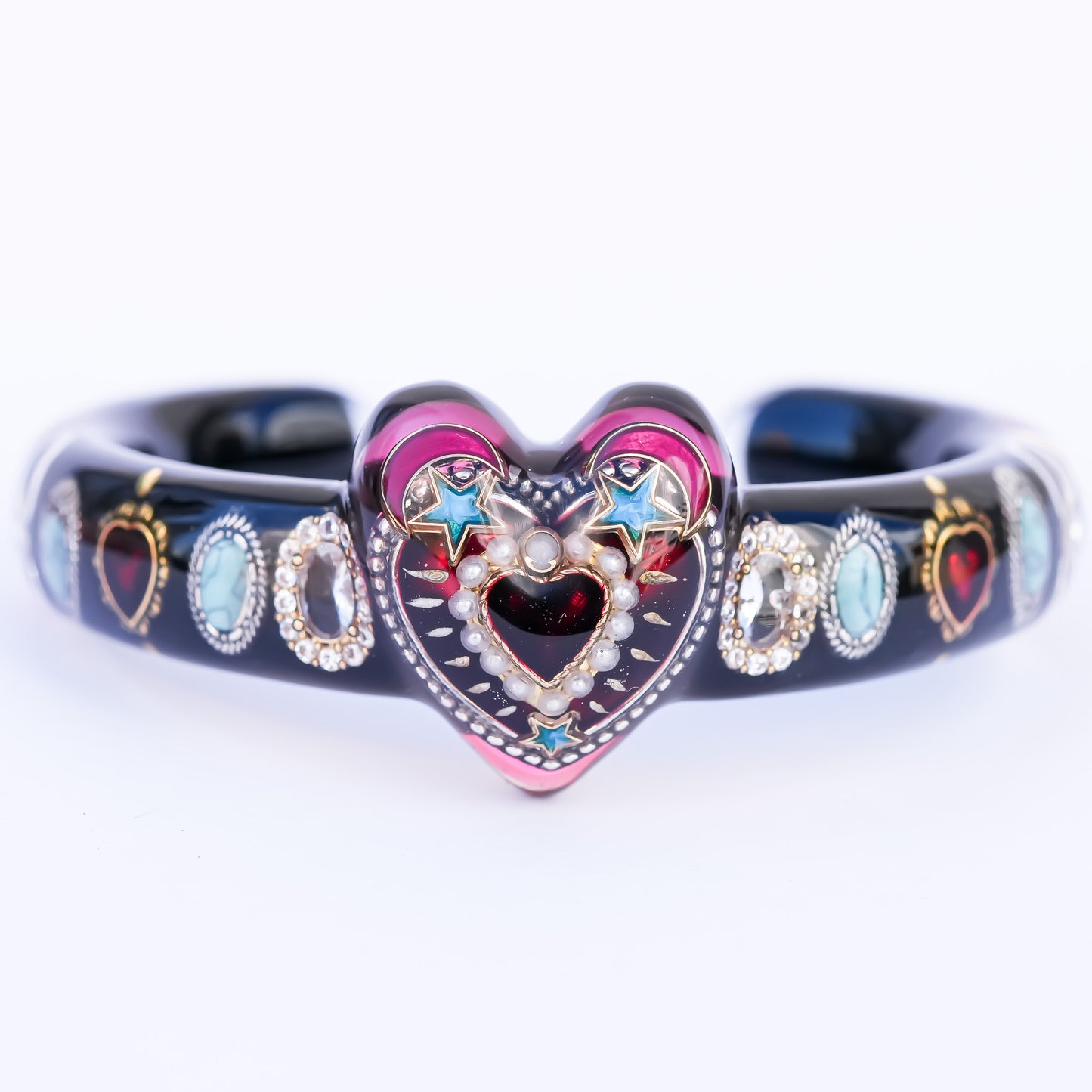 Mystic Heart Charm Bracelet - Pink×Black