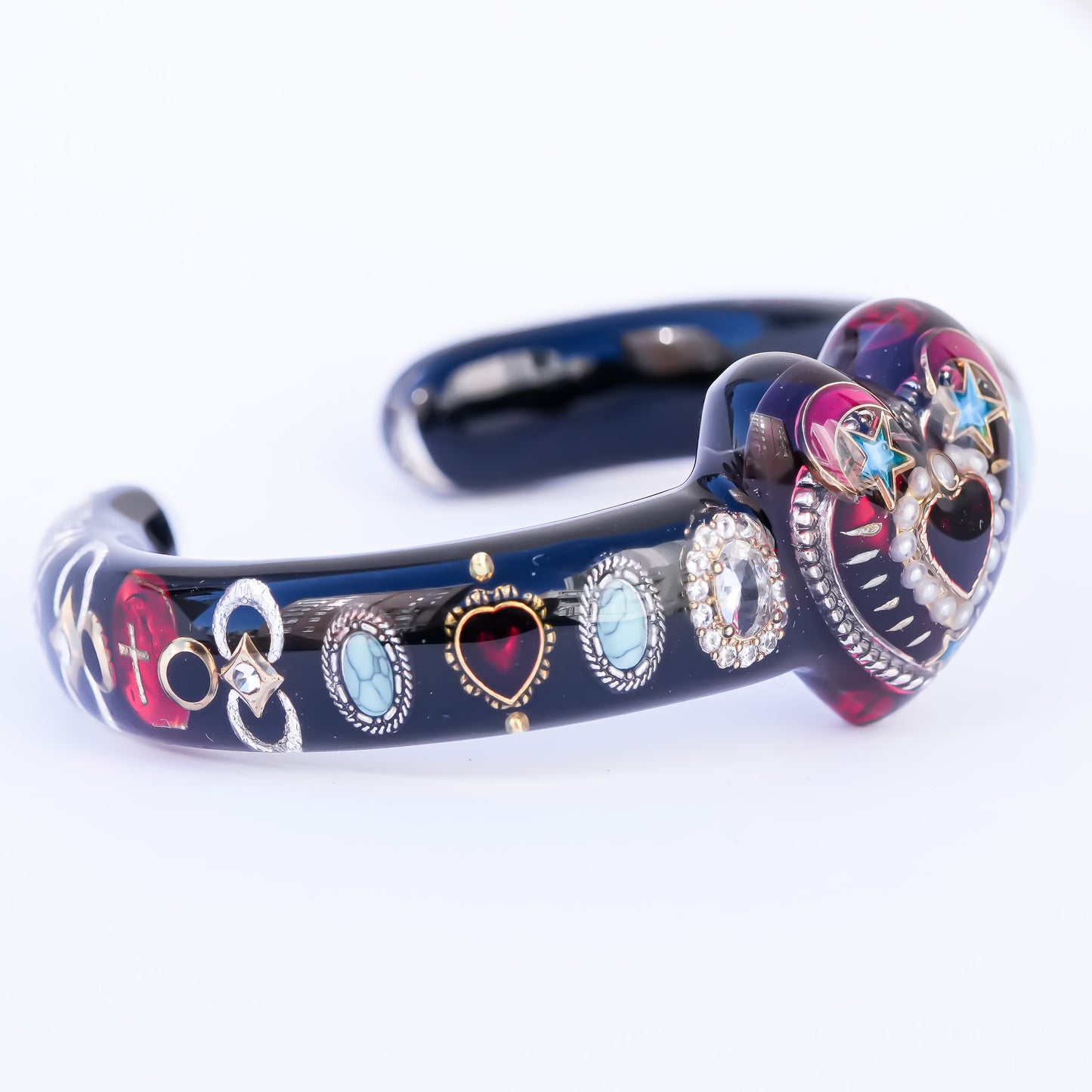Mystic Heart Charm Bracelet - Pink×Black