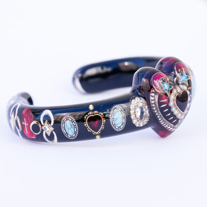 Mystic Heart Charm Bracelet - Pink×Black