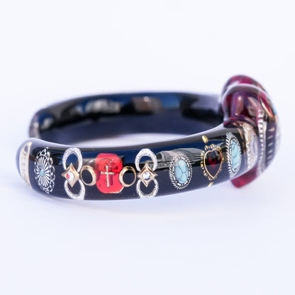 Mystic Heart Charm Bracelet - Pink×Black