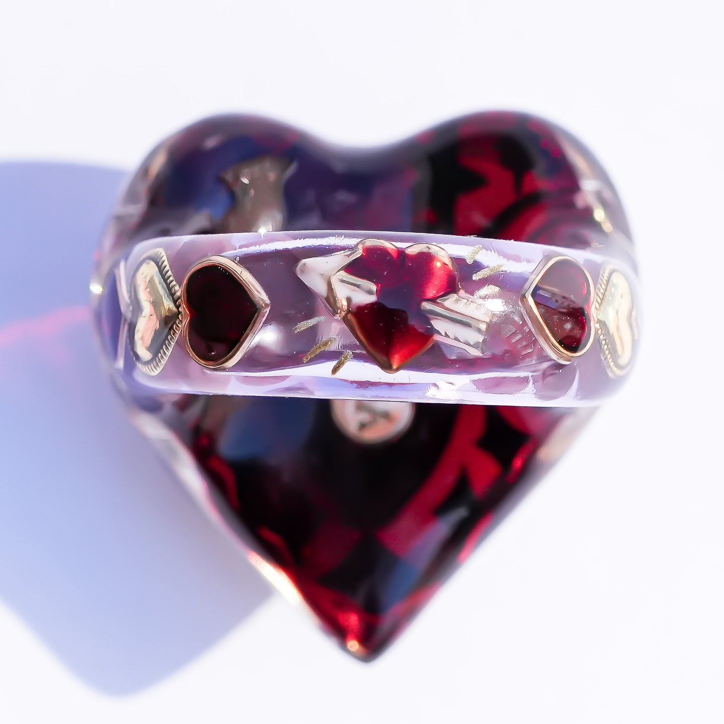 Celestial Winged Heart Ring – Red / #13
