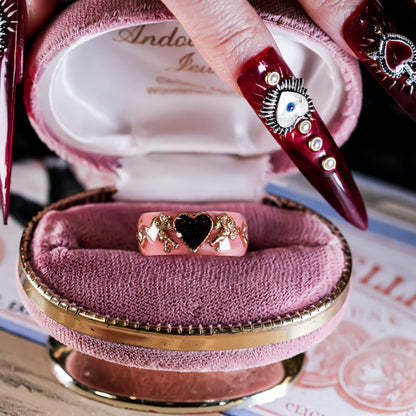 Cupid’s Secret Love Ring - Smoky Pink × Deep Red / #11