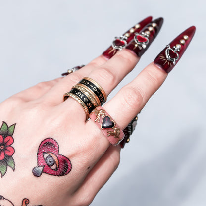 Cupid’s Secret Love Ring - Smoky Pink × Deep Red / #11