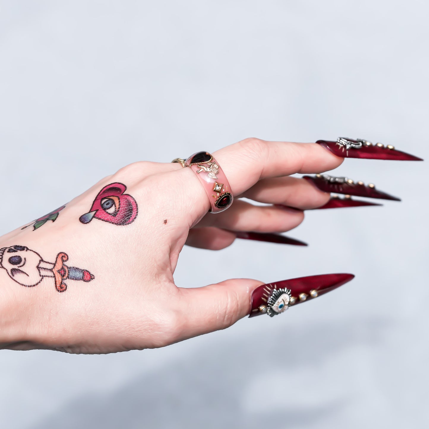 Cupid’s Secret Love Ring - Smoky Pink × Deep Red / #11