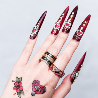 Cupid’s Crimson Heart Ring - Pink × Deep Red / #12 #15 #17