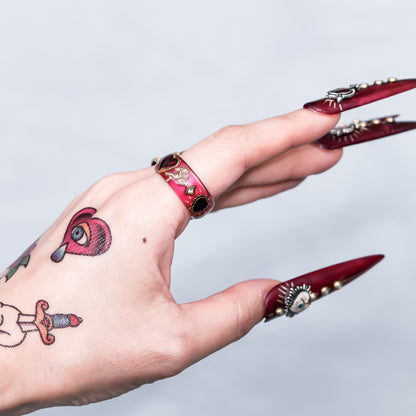 Cupid’s Crimson Heart Ring - Pink × Deep Red / #12 #15 #17
