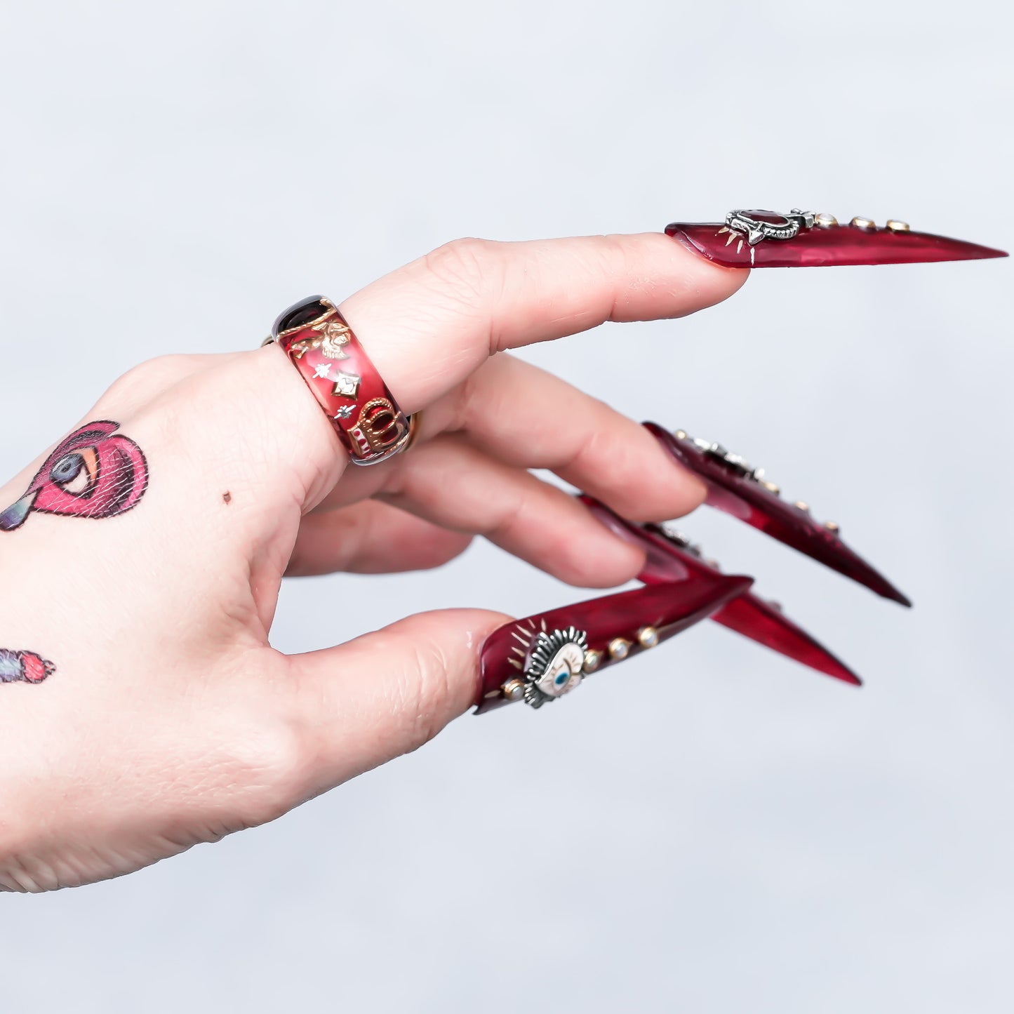 Royal Cupid Heart Ring - Red × Deep Red / #12 #14